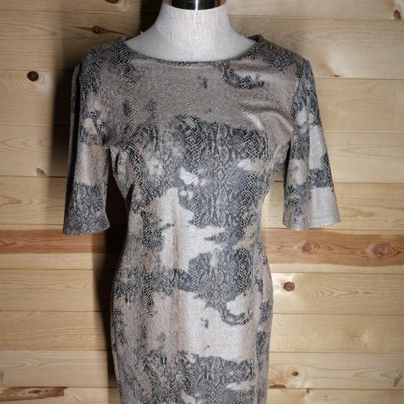 Carmen Marc Valvo Womens  Snake Print Dress Size L - Picture 1 of 9